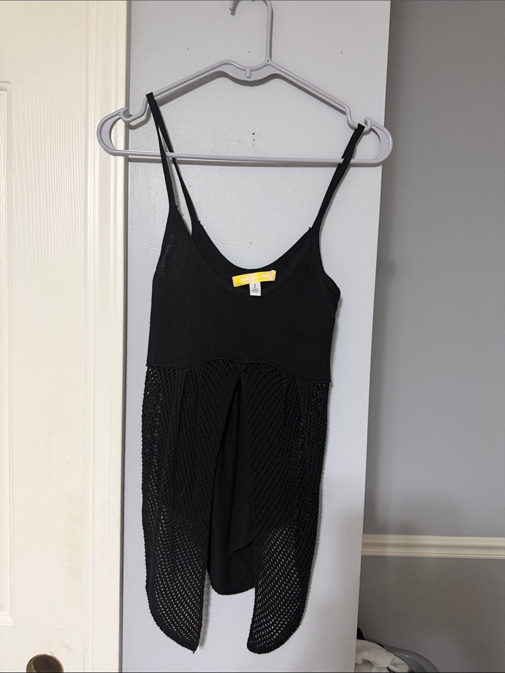 Urban Outfitters Black Mesh Overlay Slip Dress
